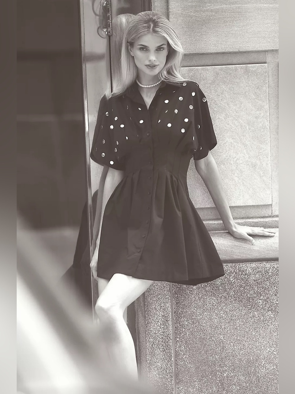 NWT Size S - The Tobie Studded Mini Shirt Dress by Exquise